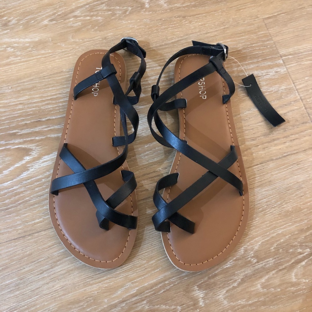 Top shop black sandals 7.5
